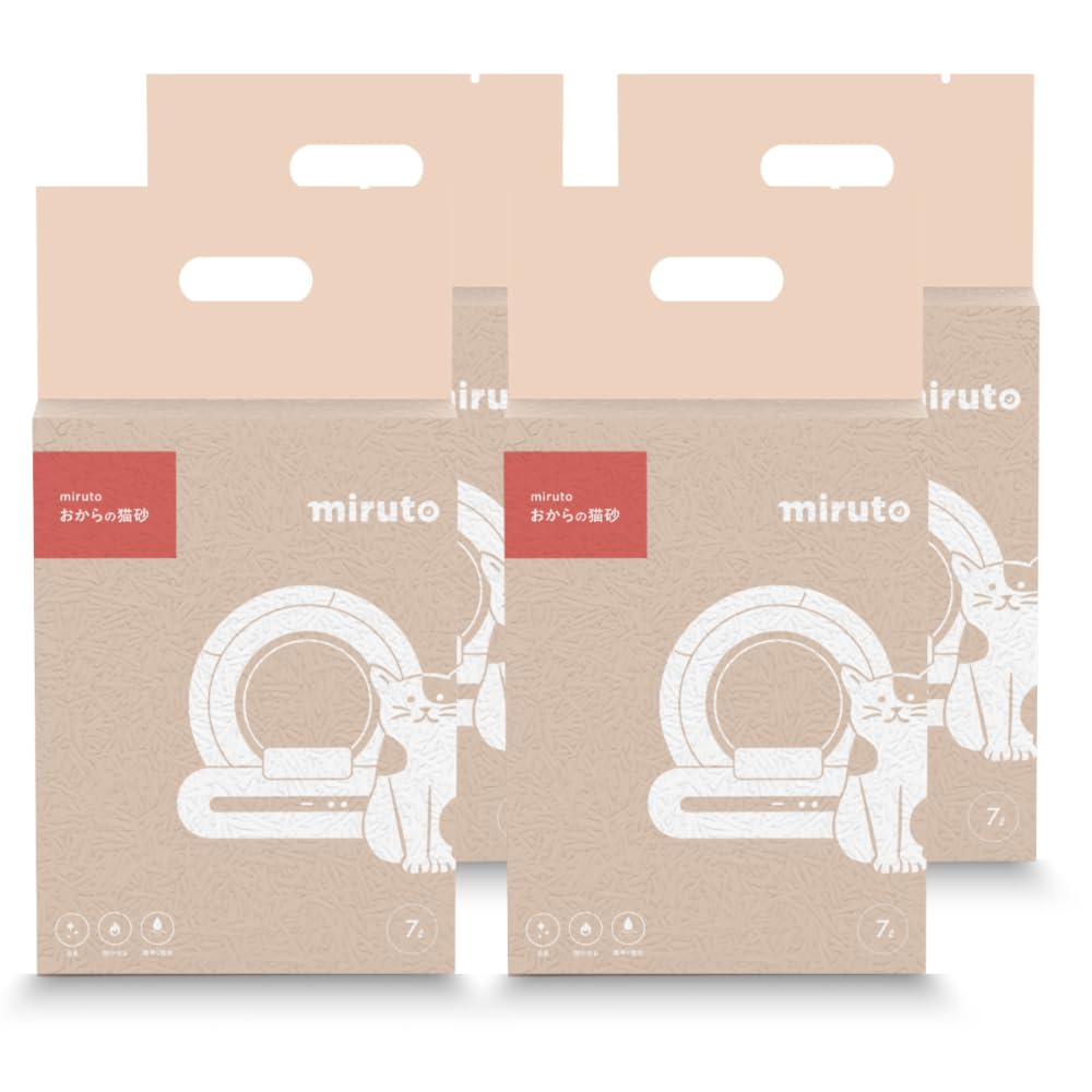 Amazon | 【獣医師監修】 miruto 専用ねこ砂(7L×4袋) 猫 おから 消臭